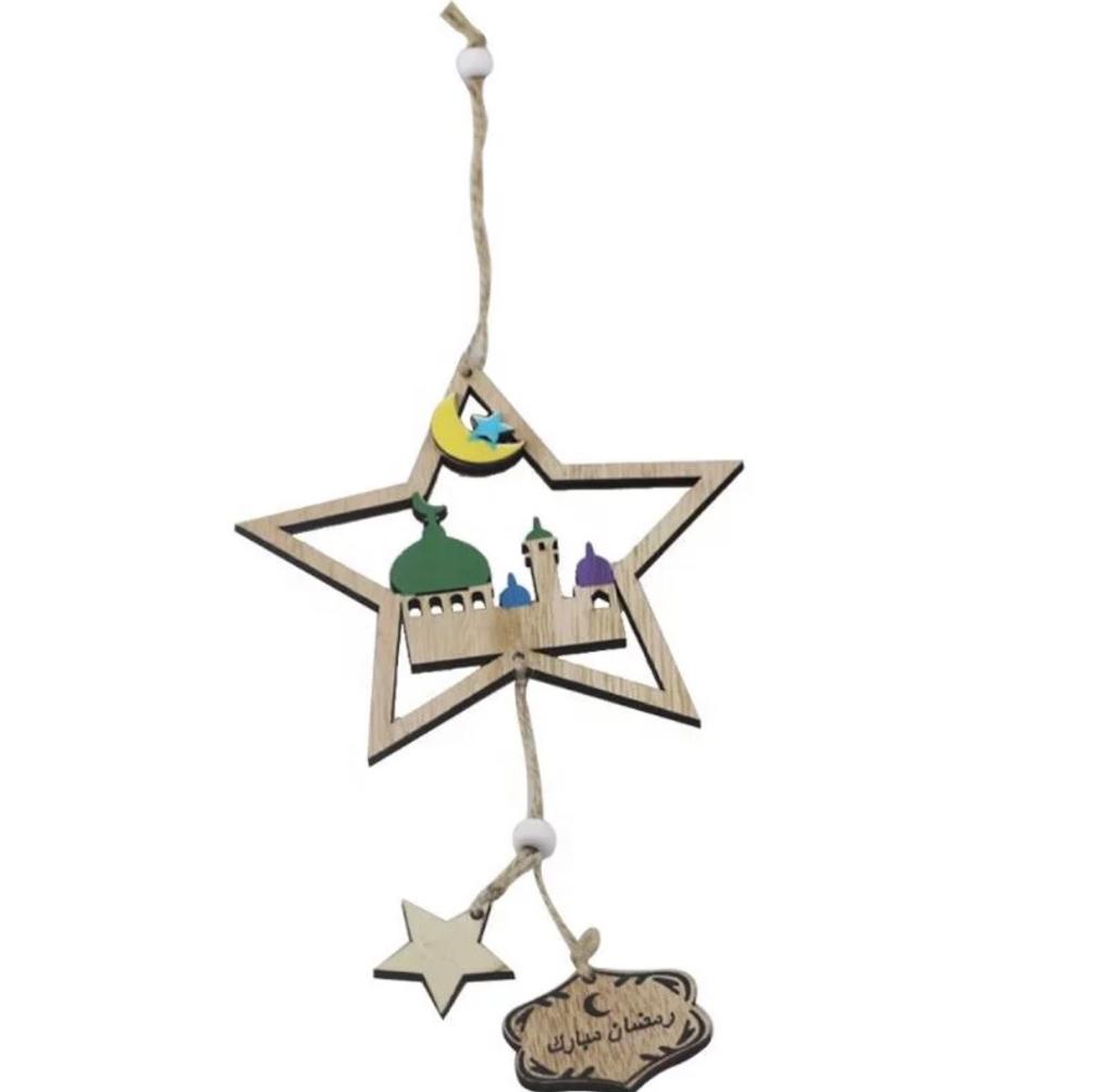Wooden Star Hanging Decoration