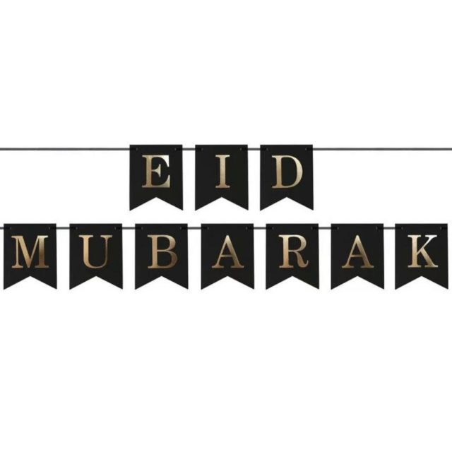 Eid Mubarak Banner Black & Gold