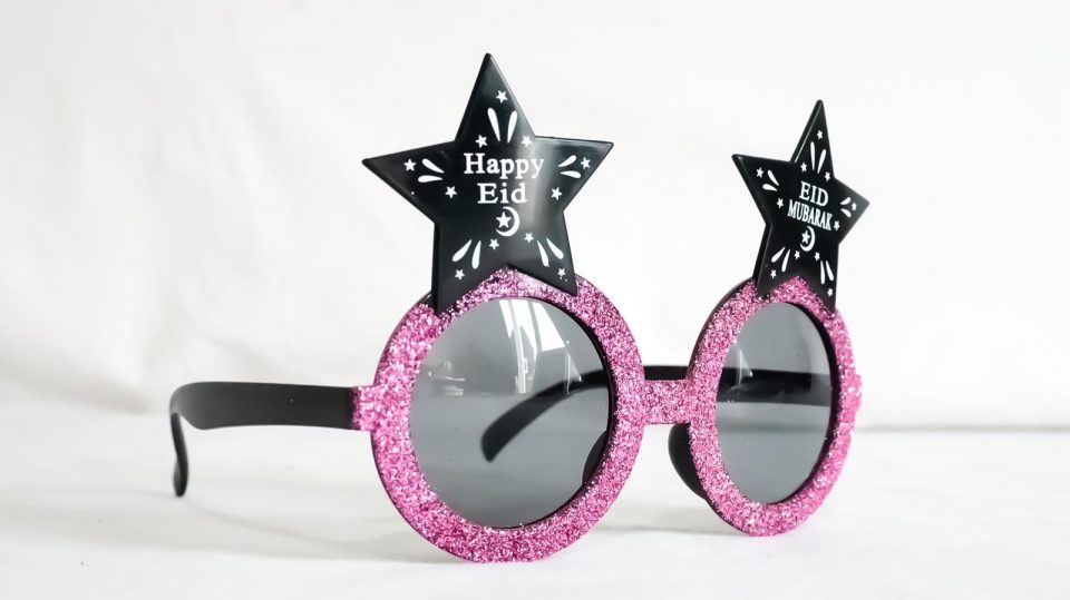 Eid Mubarak & Happy Eid Kids Glasses (Pink) - Image 2