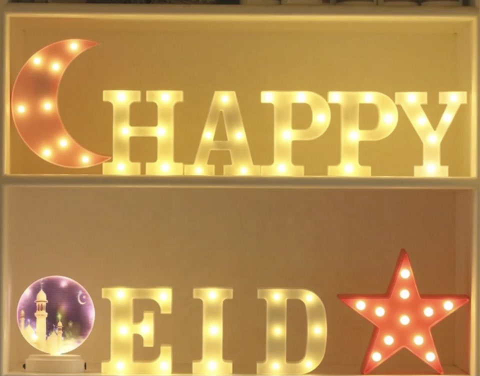 Happy Eid lighting letters
