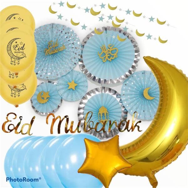 Eid Mubarak Blue & Gold Set